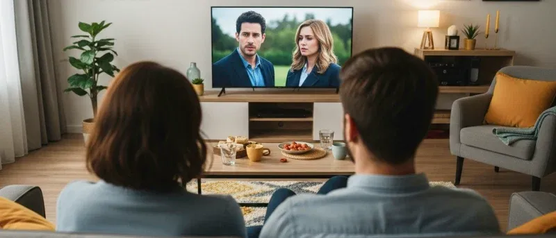 Cozy Couple Watches Drama